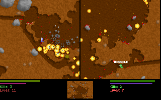 Liero gameplay screenshot 1