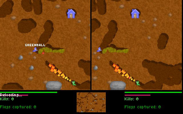 Liero gameplay screenshot 3