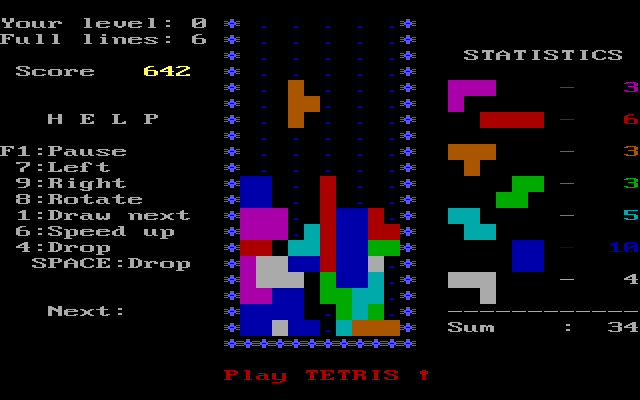 Tetris gameplay screenshot 2